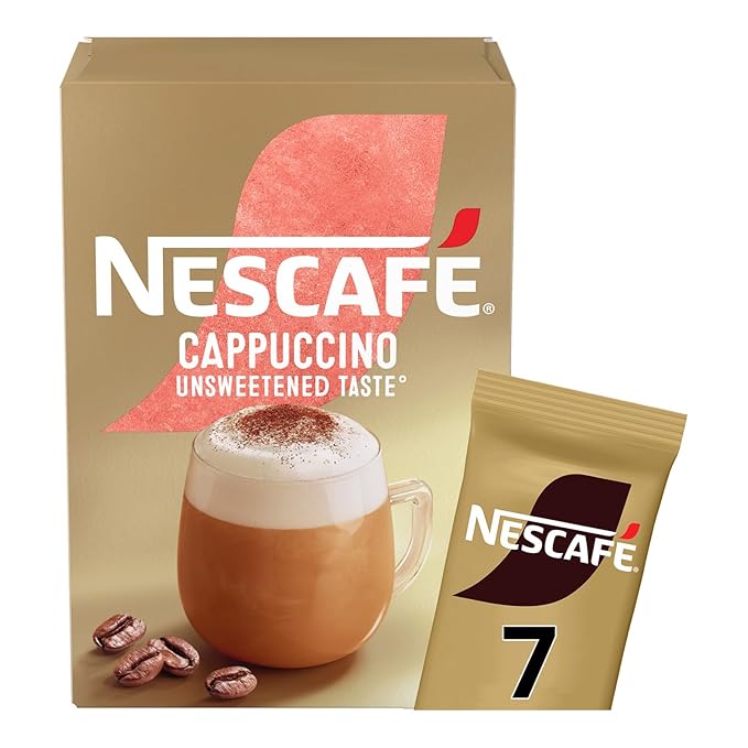 NESCAFÉ Cappuccino Unsweetened Instant Coffee Sachets x7 (Pack of 6 Total 42 Sachets)