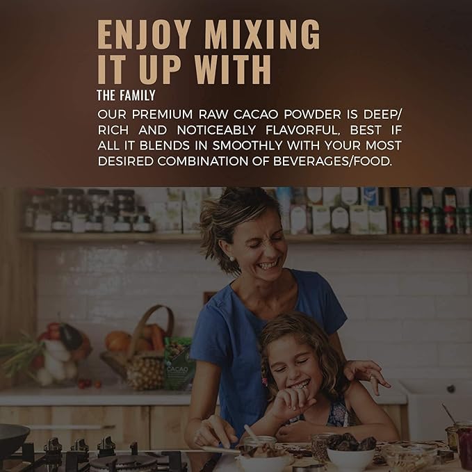 Cacao Powder Organic - 1 Pound - Unsweetened Premium Grade Superfood (Raw) - USDA &amp Vegan Certified - Perfect for Keto Breakfast Hot Chocolate Baking &amp Ice Cream. (Cacao Powder (1 LB))