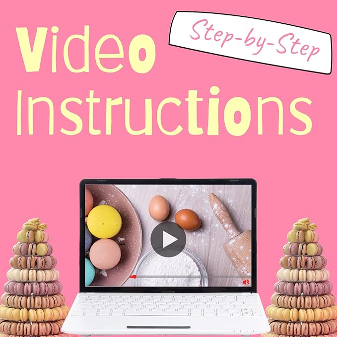 Macalicious Macaron Baking Mix - DIY Bake Your Own French Macarons Kit –Includes All Dry Ingredients Pastry Bags with Piping Tip Template and Detailed Instructions - Great activity for Kids &amp A