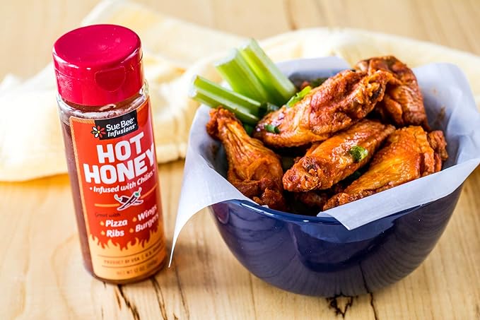 Sue Bee Naturally Infused Hot Honey with Chili Peppers Pure Honey US Grade A Flavored Honey 12 Ounce (Pack of 6)