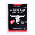 No Mans Land Premium Beef Jerky | 17G High Protein Slow-Dried Beef Snack | Smoked &amp Seasoned Jerky Strips | HOT 16oz Bag