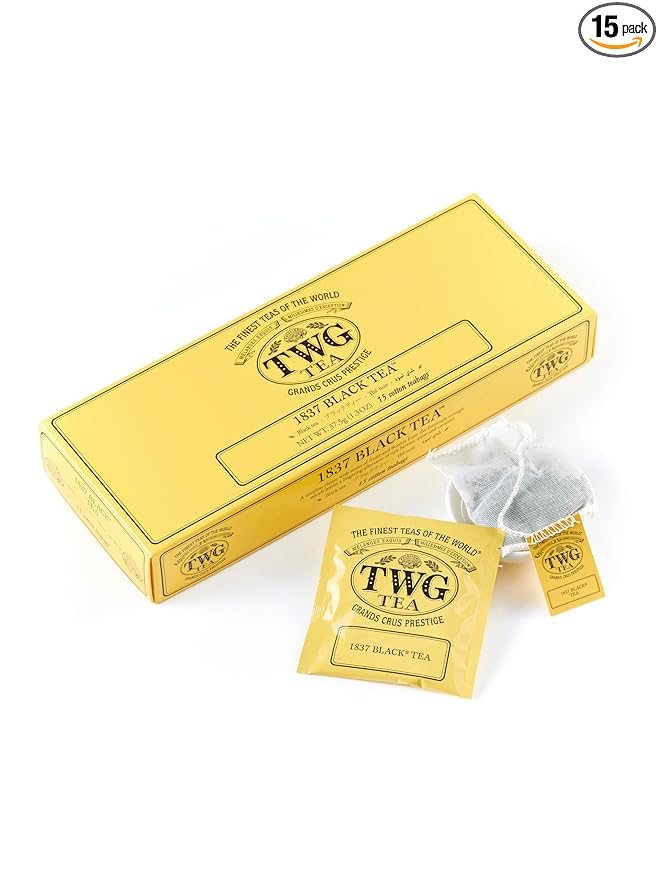 TWG Tea | 1837 Black Tea | Black Tea | Fruits &amp Flowers | 15 Hand Sewn Cotton Tea Bags | Gift Set