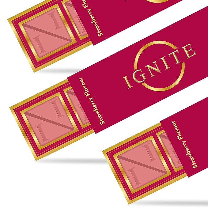 Ignite Chocolate Bars - Premium Strawberry flavor Chocolate Squares for Couples - 60% Cocoa Vegetarian - Crafted with Selected Ingredients for a Delightful Experience - Ideal for Men &amp Women