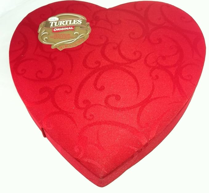 DeMets Turtles Satin Heart 6.5oz Heart Box