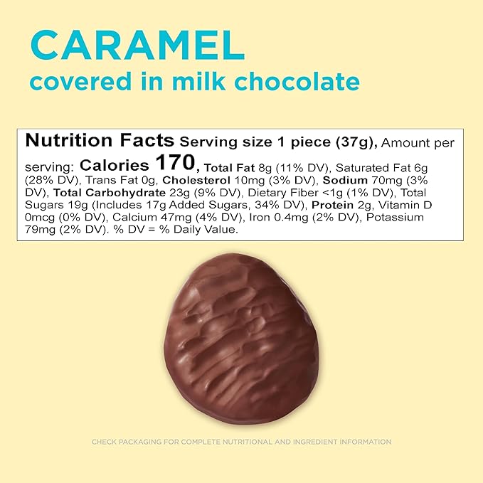 Russell Stover Easter Caramel Milk Chocolate Easter Egg 1.3 oz each (Pack of 18)