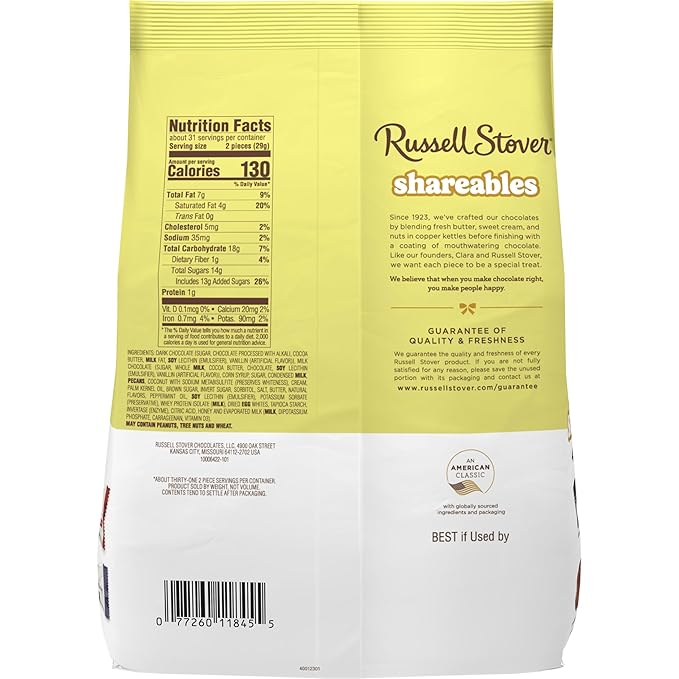 RUSSELL STOVER Shareables Assorted Milk &amp Dark Chocolate Candy Gift Bag 31.9 oz.