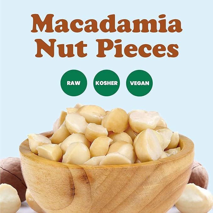 Food to Live Macadamia Nut Halves &amp Pieces 2 Pounds – Raw Shelled Unsalted Kosher Vegan Bulk. Keto Snack. Good Source of Healthy Fats. Great for Baking and as Topping for Salads Yogurt.