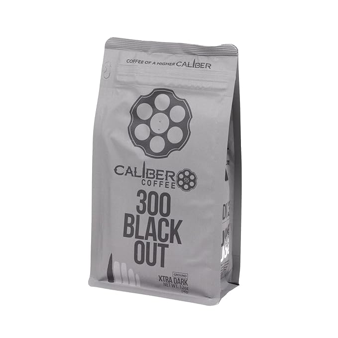 Caliber Coffee 300 Black Out Extra Dark Roast 12oz bag Ground…
