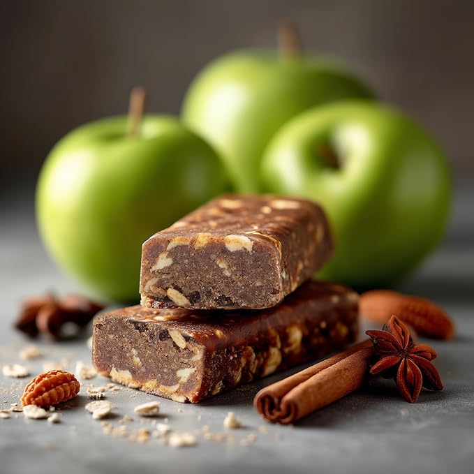 NEOBAR Probiotic Fruit and Nut Bars - Plant-Based Vegan Snack Bars Gluten Free Dairy Free Snacks No Added Sugar No Preservatives Non-GMO | Apple &amp Cinnamon12 Count
