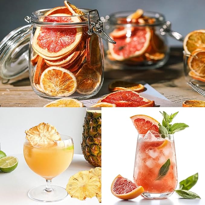 Mkostlich Dried Fruit Slices for Cocktails 3.5oz/100g Dried Pineapple Slices 3.5oz Dried Orange Slices 3.5oz Dried Grapefruit Slices