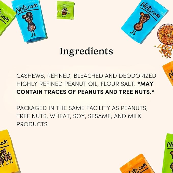 Nuts.com – Roasted Cashews (Lightly Salted) — Creamy &amp Savory Flavor Healthy Snack for Adults &amp Kids Good Source of Protein Fiber Calcium Iron &amp Healthy Fats – Vegan &amp Gluten-Free