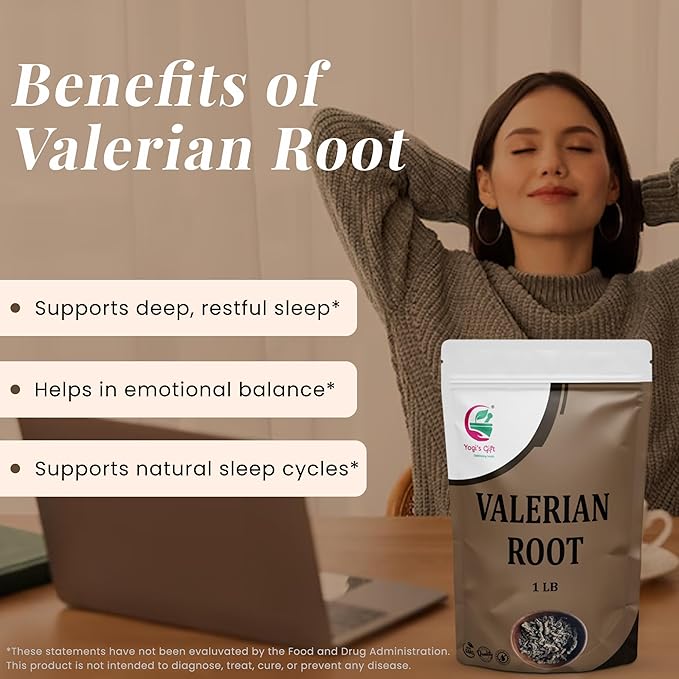 Valerian Root Whole 1 LB 100% Natural &amp Pure for Tea &amp Herbal Blends Naturally Strong Aroma Resealable Bag for Freshness - By Yogi’s Gift®