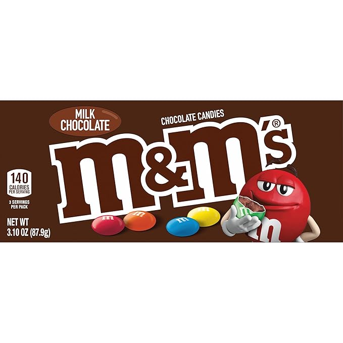 M&ampM's Candies 3-oz. Theater Box - Case of 12 (Milk Chocolate M&ampM's)