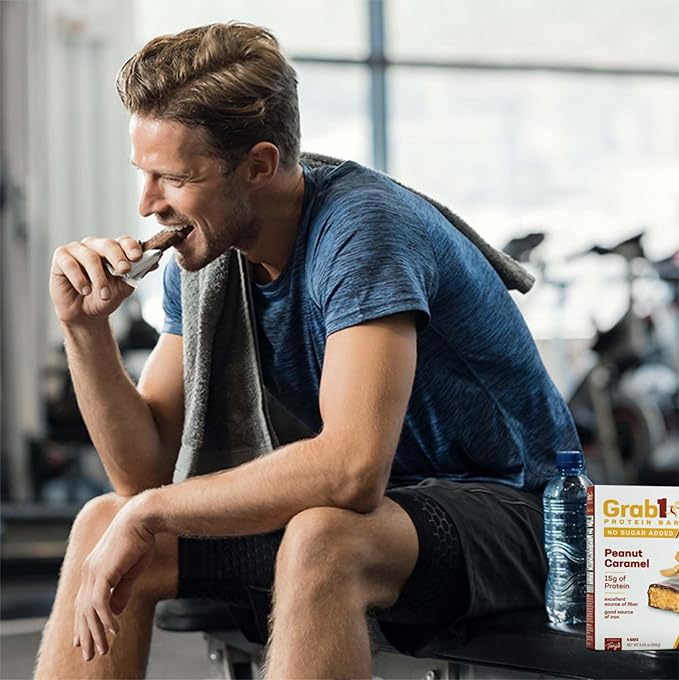 Grab1 Sugar Free Protein Bars Peanut Caramel (3 Pack- 12 Bars) | Delicious and Nutritious | Low Calorie | Only 2g Sugar
