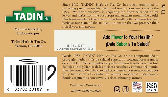 Tadin Chamomile Citrus Tea Herbal Tea Caffeine Free Tea Tea Bags Individually Wrapped 24 Tea Bags Per Box Pack of 6