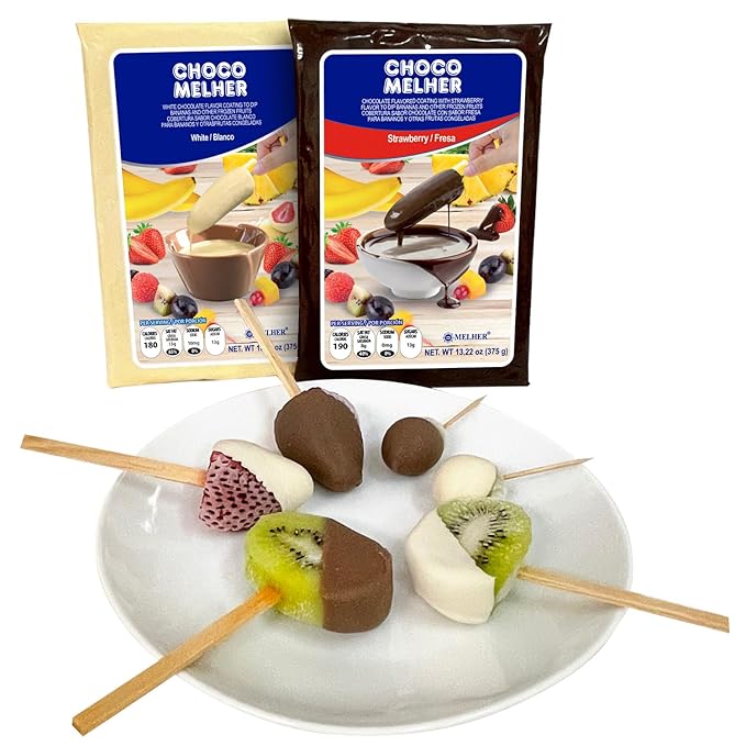 CHOCOMELHER MIX (4 Varieties) to Make Delicious Crunchy and Full of Flavor Chocobananos - 12 Pack - Each Box Contains: 4 Clásico - 3 Peanuts – 3 White and 2 Strawberry Chocomelher - 12 Bags of 13.22