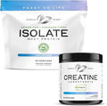 Muscle Feast Isolate + Creatine Bundle: 1 Whey Protein Isolate (Unflavored 2lb) + 1 Creatine Powder (Unflavored 300g) | Premium Supplements Vegetarian Gluten Free