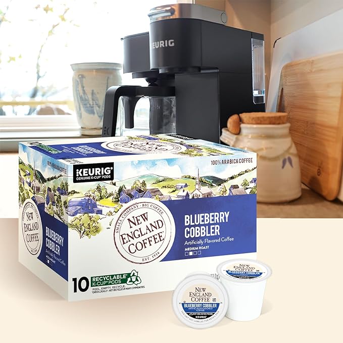 New England Coffee Blueberry Cobbler Medium Roast Single Serve Pods 10ct Box (Pack of 2)