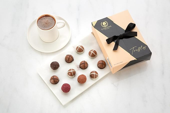 CARIANS Chocolate Gourmet Truffles Box Chocolate Gift Box Box of Candy Assorted Luxury Chocolate Basket Dark Milky Hazelnut Truffles Great for Gift Giving and Anniversary 11 Pcs.