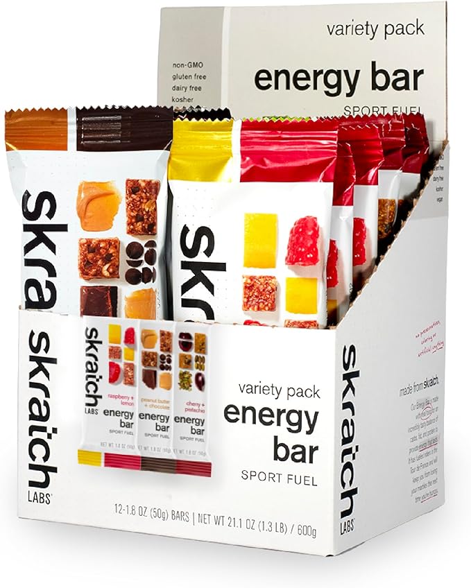 Skratch Labs Energy Bar | Variety Pack (12 Pack) | Plant Based Healthy Snack | Low Sugar Plant Protein Ancient Grains | Non-GMO Gluten Free Soy Free Vegan Kosher