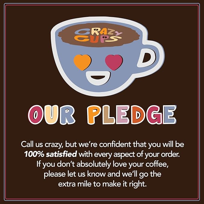 Crazy Cups Flavored Coffee Pods Variety Pack Medium Roast Single Serve in Recyclable for Keurig K cups Machines 50 Count