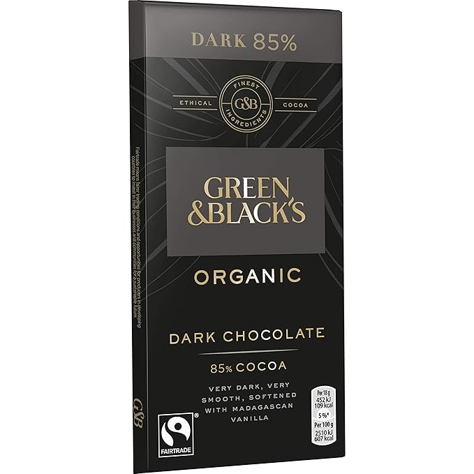Green &amp Black's Green &amp Blacks Organic Dark Chocolate Bar 85% Cocoa 100G (Pack Of 15)