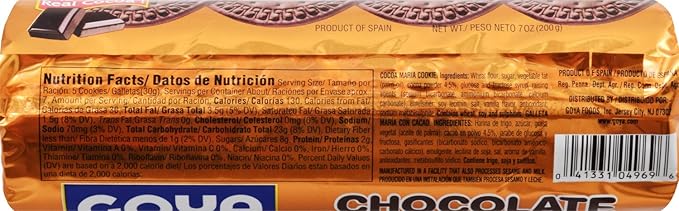 Goya Foods Maria Cookies Chocolate 7 Ounce (Pack of 16)