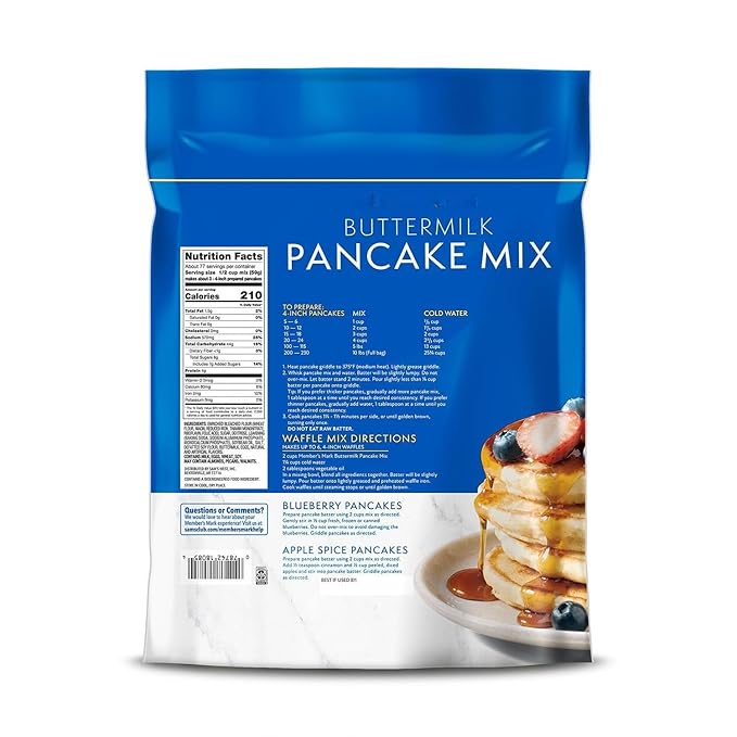 Member Mark Bulk Buttermilk Pancake Mix 10 lbs – Classic Breakfast Mix for Pancakes &amp Waffles