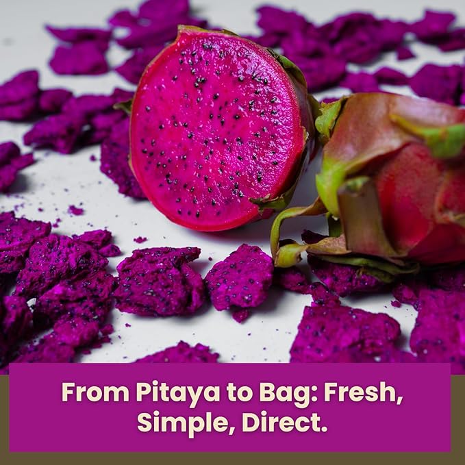 Wise Harvest Freeze-Dried Dragon Fruit – Five 1oz Packs | Single Ingredient Snack | 100% Real Fruit No Sugar Added Just Crunch | Healthy Vegan Gluten-Free Snack for Kids &amp Adults
