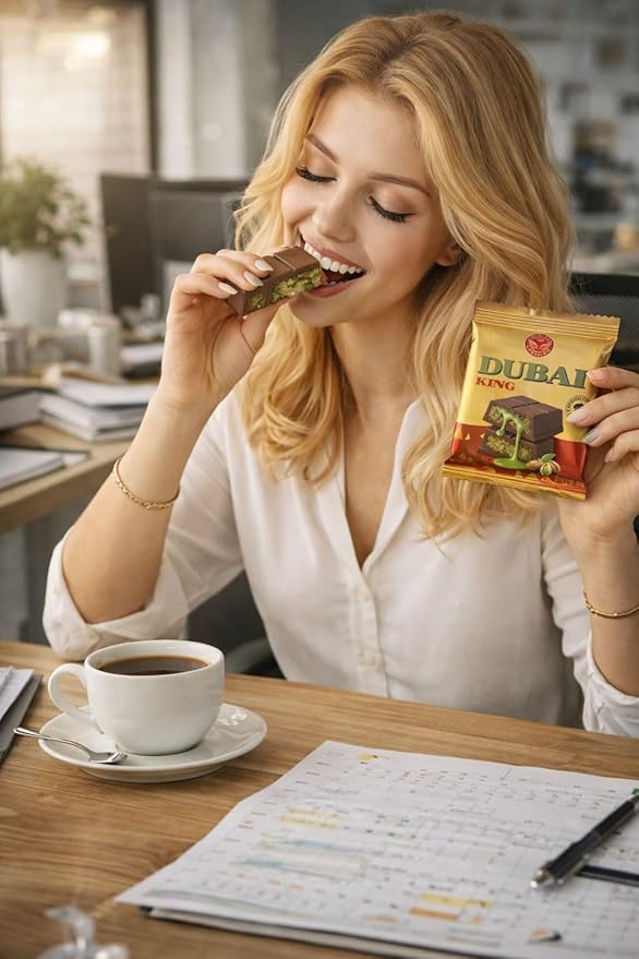 Angelique Chocolate Viral Pistachio Dubai Chocolate King ( Pack of 22 ) – Belgian Milk Chocolates with Knafeh &amp Real Antep Pistachios – Additives Free – Elegant Gourmet Gift Idea ( 2.82 Oz Angel