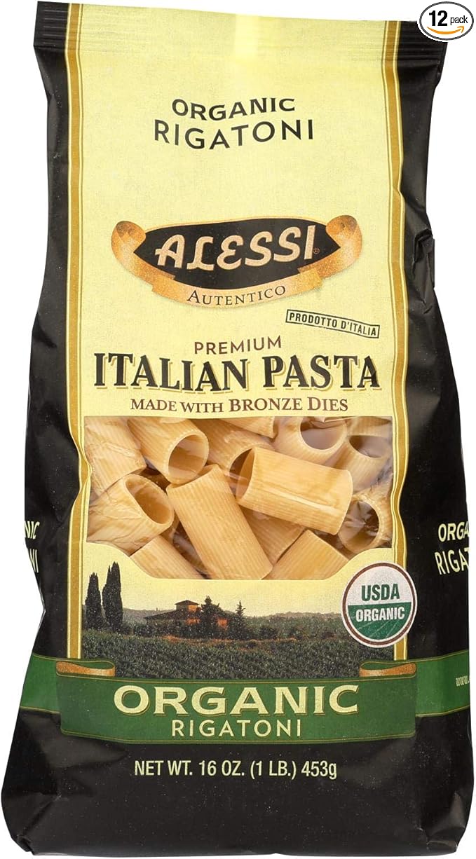 Alessi Pasta - Organic Rigatoni - Case of 12 - 16 oz.
