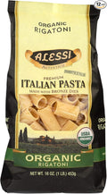 Alessi Pasta - Organic Rigatoni - Case of 12 - 16 oz.