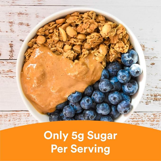 gr8nola PEANUT BUTTER - Healthy Low Sugar Bulk Granola Cereal - Made with Superfoods Peanuts Ashwagandha and Chia Seeds Soy Free Dairy Free and No Refined Sugar - 4.5lb Resealable Bag