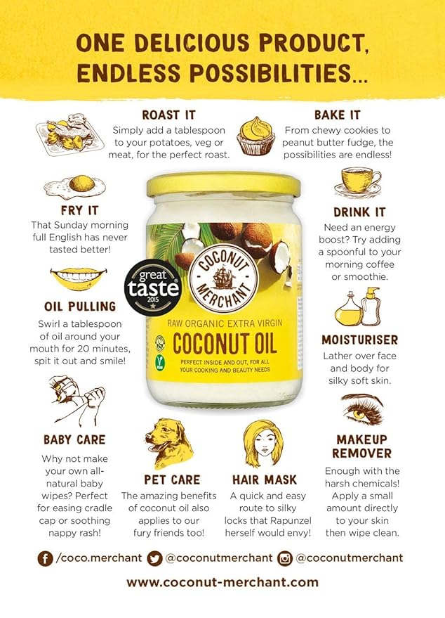 Coconut Merchant Organic Coconut Oil 17.6 Ounce | Extra Virgin Raw Cold Pressed Unrefined | Ethically Sourced Vegan Ketogenic and 100% Natural | For Hair Skin &amp Cooking(17.6 Oz / 500mL)
