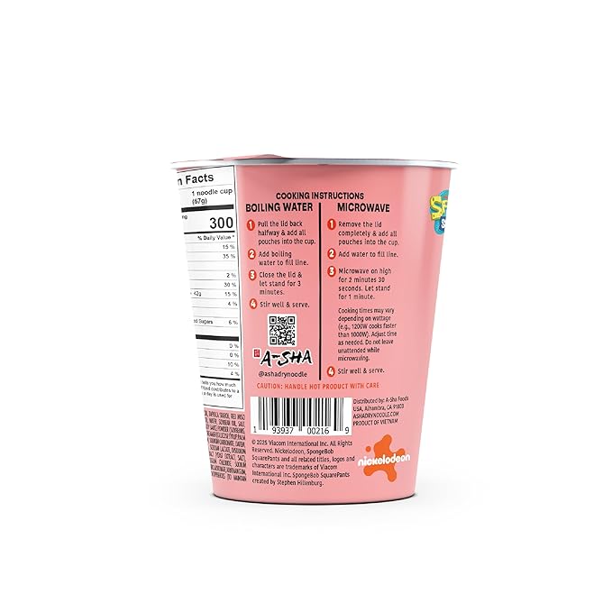 A-Sha &amp SpongeBob Squarepants Good Noodles (6 Pack) | Patrick Star Miso Hungry Flavor | Better For You Microwaveable Ramen Soup Mix