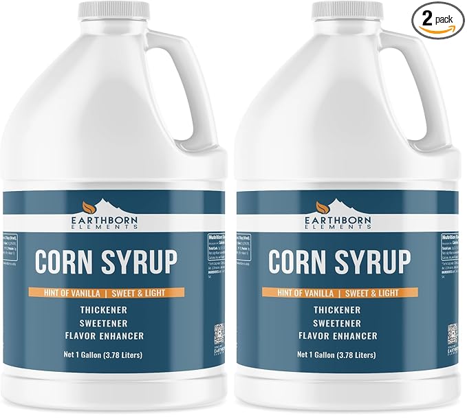 Earthborn Elements Corn Syrup (1 Gallon) Light Syrup with a Hint of Real Vanilla Convenient Jug with Twist-Off Cap (Pack of 2)