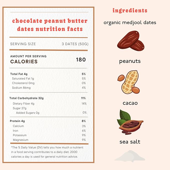 Realsy Stuffed Medjool Dates Organic Dates with No Sugar Added Gluten-Free Vegan All Natural Healthy Snack Single Wrapped (40 ct) (Chocolate Peanut Butter)