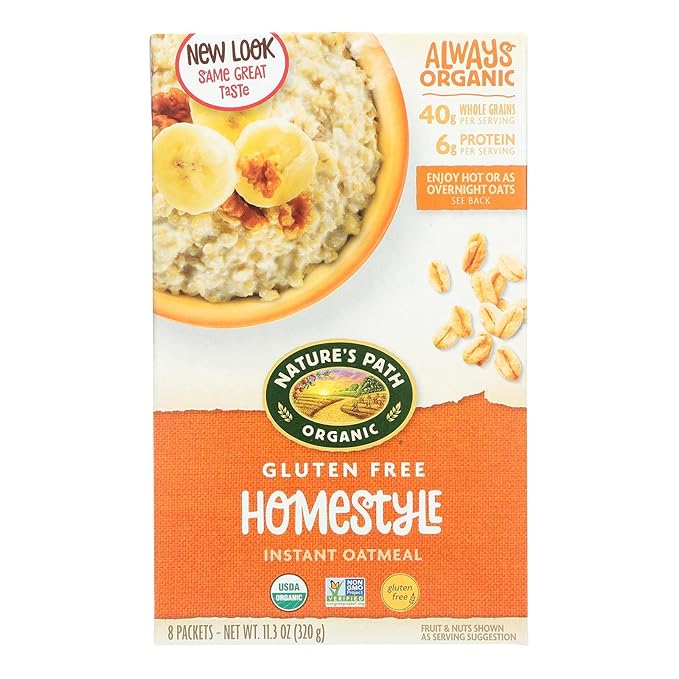 Natures Path Organic Homestyle Gluten Free Hot Oatmeal 11.3 Ounce - 6 per case.