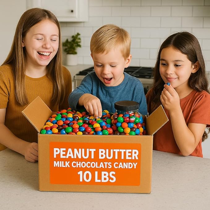 Peanut Butter Milk Chocolate Candy 10 lbs – Fun Family Treat Box Perfect for Sharing Parties &amp Gifting – Colorful Peanut Butter Filled Chocolates Christmas - Valentines And Easter candy