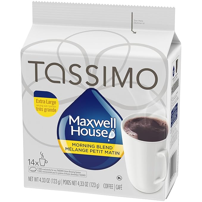 Tassimo Maxwell House Morning Blend Coffee 70 T-Discs (5 Boxes of 14 T-Discs) {Imported from Canada}