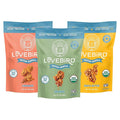 Lovebird Gluten Free Granola - Organic Protein Granola - 7 Real Ingredients - No Refined Sugar &amp Healthy Variety Mix for High Protein Cereal Gut Health USDA Organic - Variety 3 Pack
