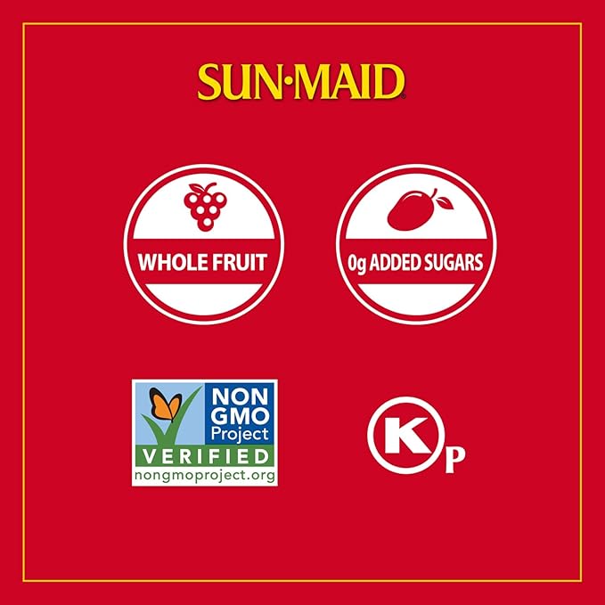 Sun-Maid Organic California Raisins Snack | 12 Ounce | Whole Natural Dried Fruit | No Artificial Flavors | Non-GMO