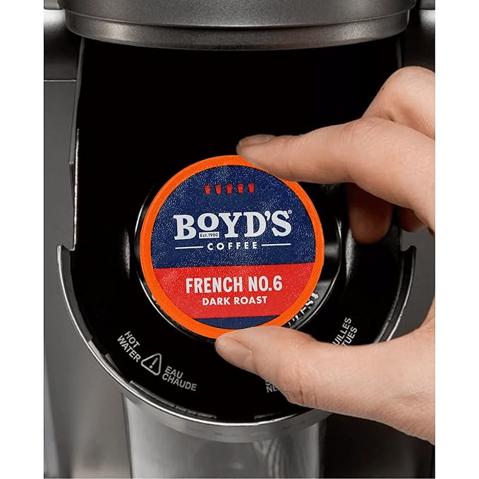 Boyd’s Coffee French No. 6 Dark Roast Single Serve Pods 12 Count (Pack of 6) – Rich Sweet &amp Smoky Arabica Coffee – Compatible with K-Cup Brewers