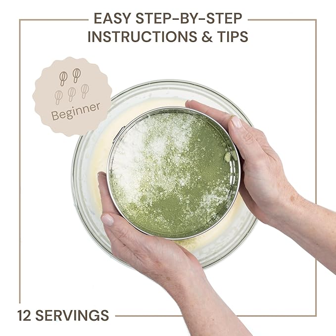 CrumbleCrate Matcha &amp White Chocolate Mousse Cake DIY Baking Kit for Adults | Gourmet Cake Making Set | Pre-Measured Ingredients &amp Baking Tools Included