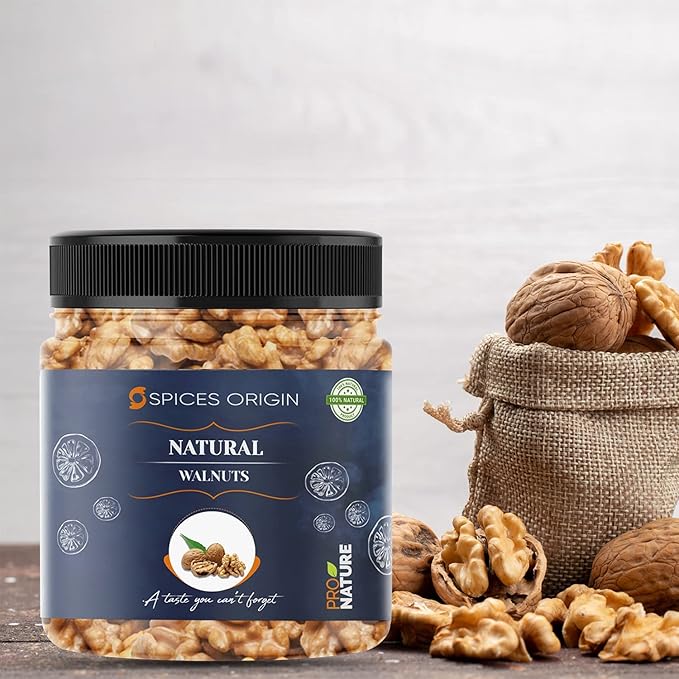 Spices Origin Raw Premium California Fresh Walnut Kernels|| Akharot Giri || Walnut Without Shell | Gluten Free Non-GMO &amp Vegan | 200g _Packing May Vary