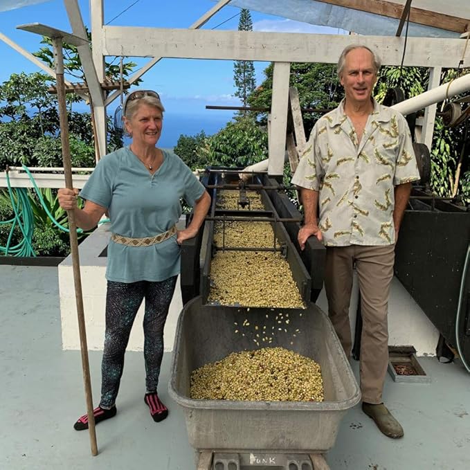 100% Kona Coffee PEABERRY – GROUND Almost Dark roast Single estate gourmet coffee 8 ounces ships direct from Domain Kona Coffee farm fresh