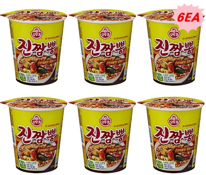 Ottogi Jin jjambbong ramen Noodles 75g (x 6 Cups)