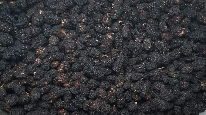 Mulberries FRESH Dried Black - No sugar added Delicious Quality Vegan User Friendly Snack Healthy Ingredient Luscious Packed in a resealable 5 lbs. (80 oz.) pouch bag by Presto Sales LLC