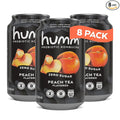 Humm Probiotic Kombucha Zero Sugar Peach Tea No Refrigeration Needed Keto Friendly Organic Vegan Gluten Free 12oz Cans (8 Pack)