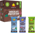 Amrita Nut Free Chocolate Variety Pack Vegan Protein Bars (12 Count) | 12g Plant-Based Protein Bar | Peanut Free Gluten Free and Dairy Free | Low Sugar High Fiber Healthy School-Safe Snacks